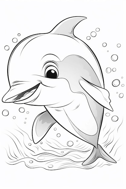 Delfin-Malseite für Kinder.