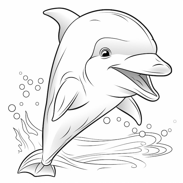 Delfin-Malvorlagen für Kinder, generative KI