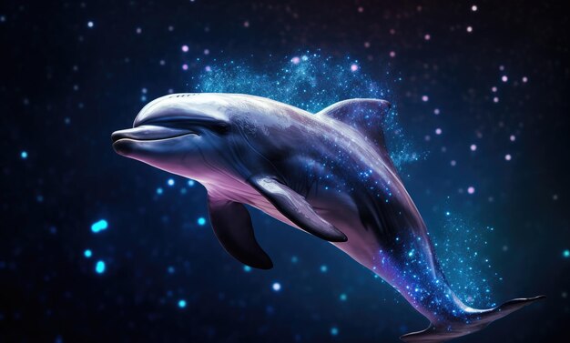 delfín nadando en el agua fantasía iluminación naturaleza fondo