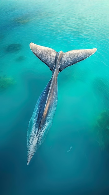 Foto un delfín está nadando en el agua con el texto delfín en la parte inferior
