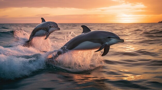 Foto delfín nadando en el océano