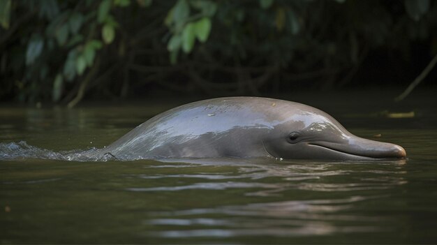Foto un delfín nadando en un río