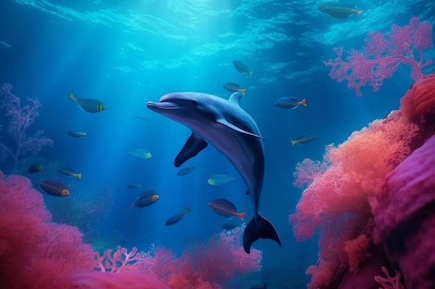 Delfín nadar mar Generar Ai