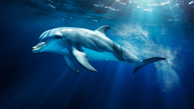 Foto delfín nariz de botella común bajo el agua en el mar rojo hurghada egipto