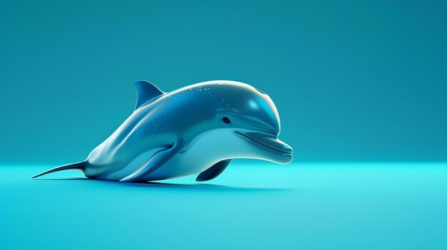 Foto un delfín nariz de botella se desliza con gracia a través del agua su cuerpo elegante brillando a la luz del sol