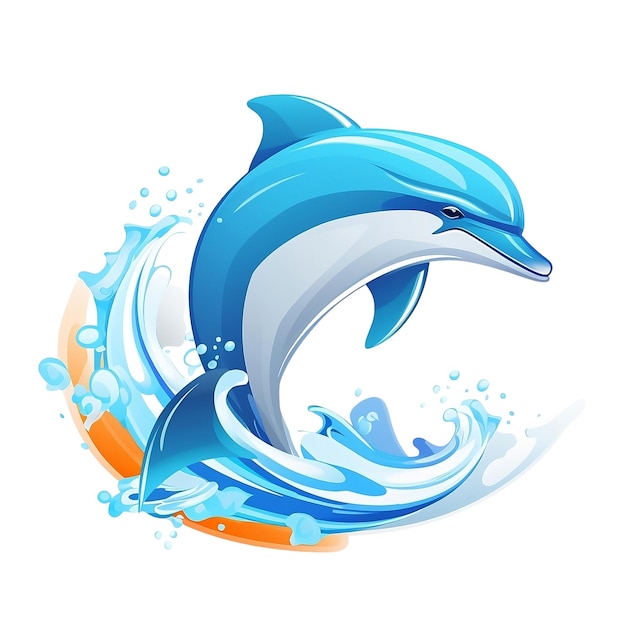 El delfín que está saltando fuera del agua del mar