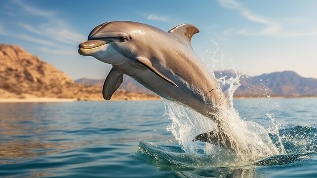 Delfin springt aus dem Wasser