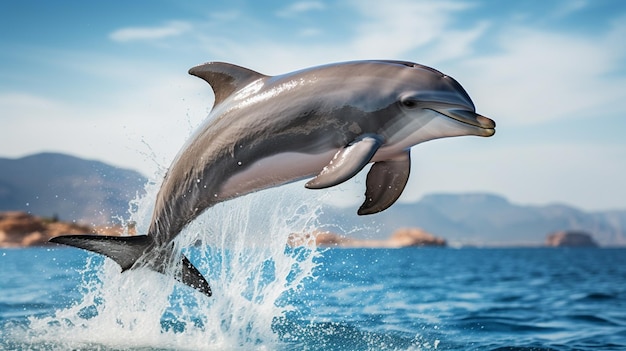 Delfin springt aus dem Wasser