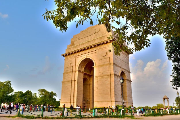 DELHI INDIA 15 de janeiro de 2018 Índia portão HDR vista do lado direito belo lugar em delhi Índia