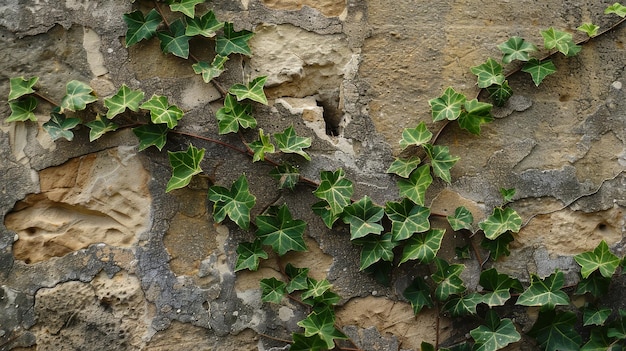 Foto delicada hiedra que se arrastra sobre la piedra trayendo vida a las ruinas papel tapiz