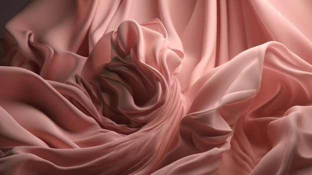 Una delicada textura de tela rosa de cerca Ai generativo