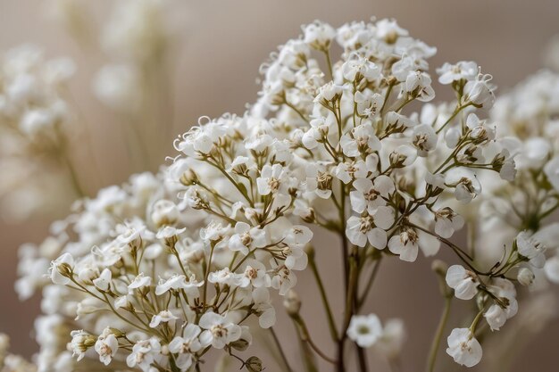 Foto delicadas flores del aliento de los bebés blancos