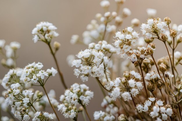 Delicadas flores del aliento de los bebés blancos