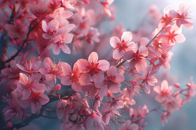 Delicadas flores de cerezo en plena floración