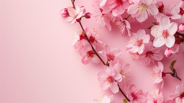 Delicadas flores de cerezo rosadas en un fondo suave
