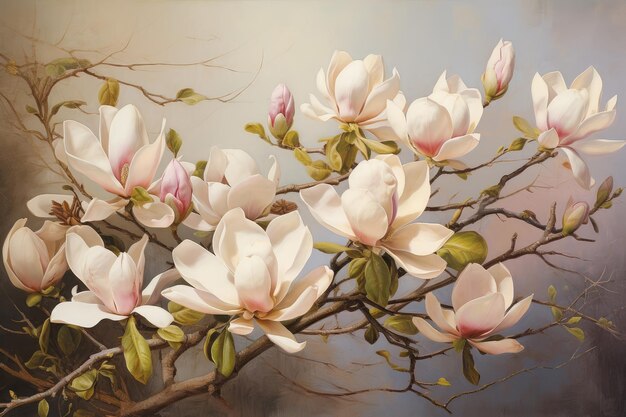 Las delicadas flores de la magnolia generan Ai