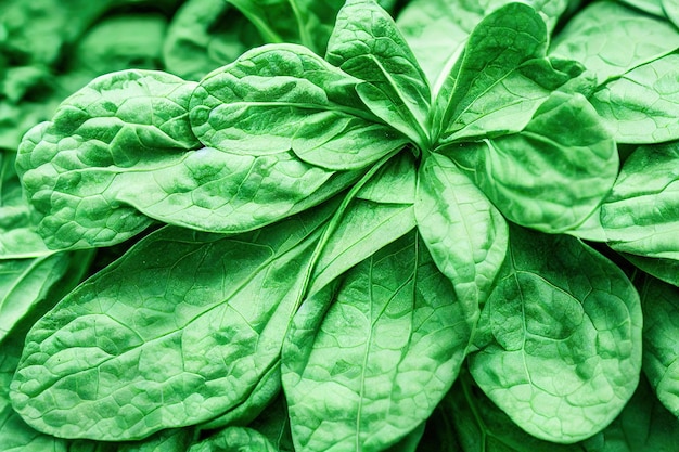 Foto delicadas hojas de espinacas frescas para comida vegetariana y para bebés