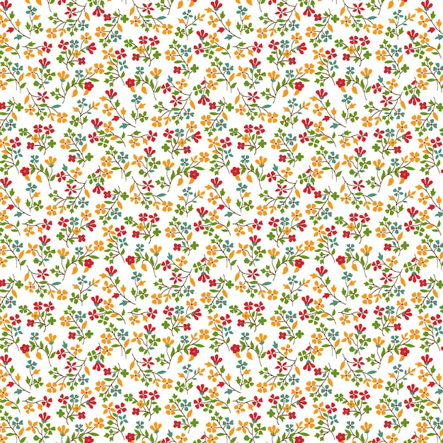 Delicado arreglo floral Un patrón sin costuras de pequeñas flores