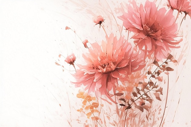 Delicado fondo de acuarela floral con flores en colores pastel
