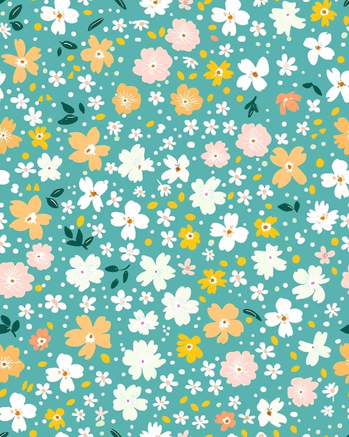Delicado patrón floral sin costuras con pequeñas flores