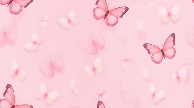 Foto delicado patrón de mariposa con un fondo rosa pastel