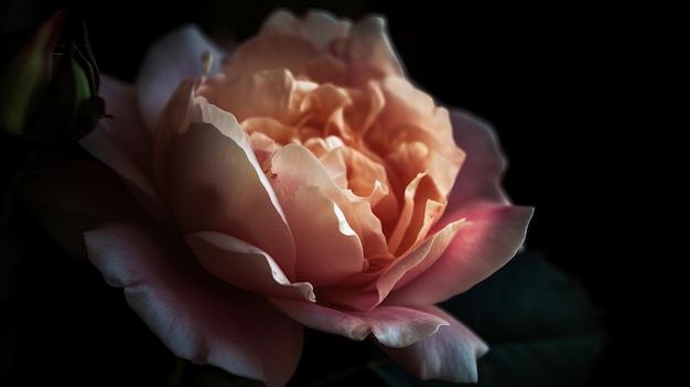 Los delicados pétalos de una rosa generados por IA