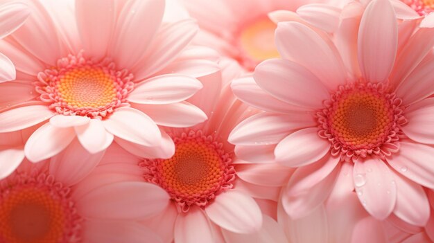 Delicate belleza rosas gerberas flores papel tapiz en los puntos focales suaves