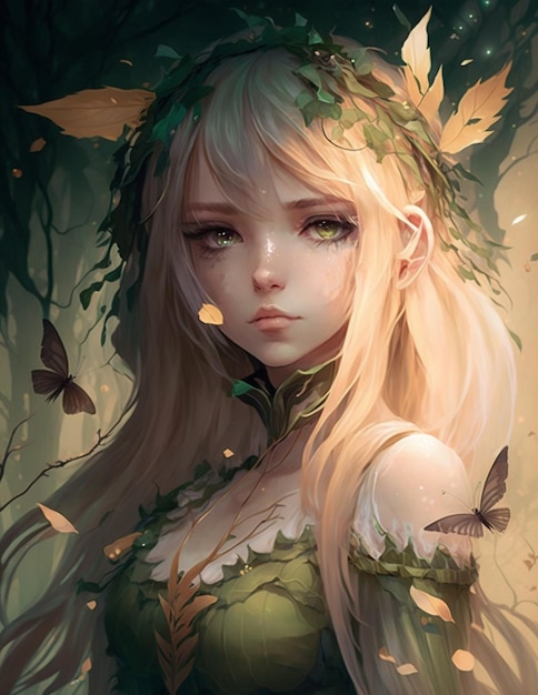 Delicate Forest Fairy Girl Fantasia Anime