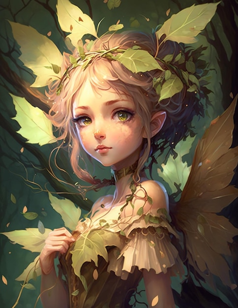 Delicate Forest Fairy Girl Fantasia Anime