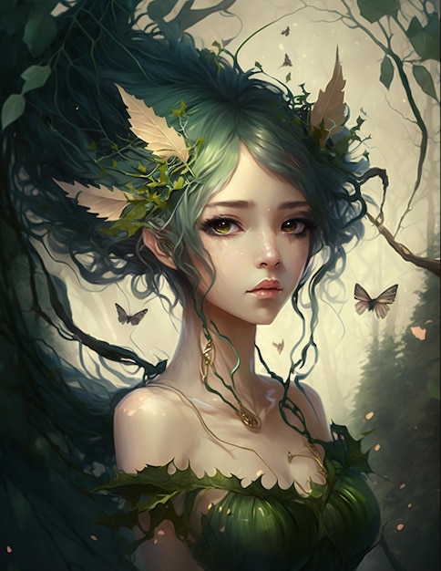 Delicate Forest Fairy Girl Fantasia Anime