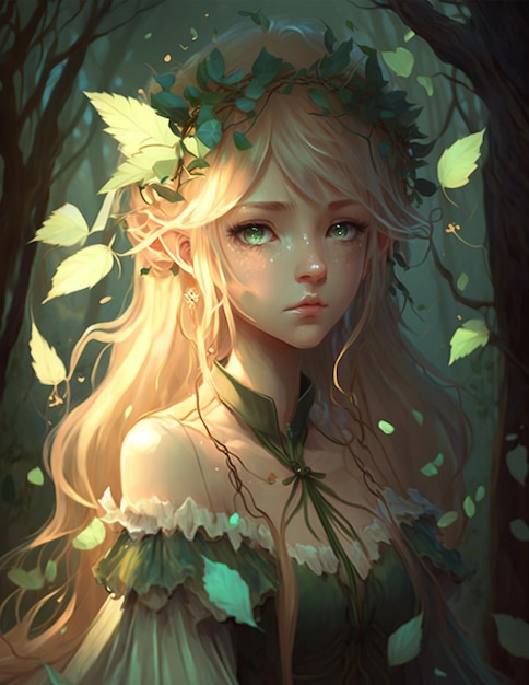 Delicate Forest Fairy Girl Fantasia Anime