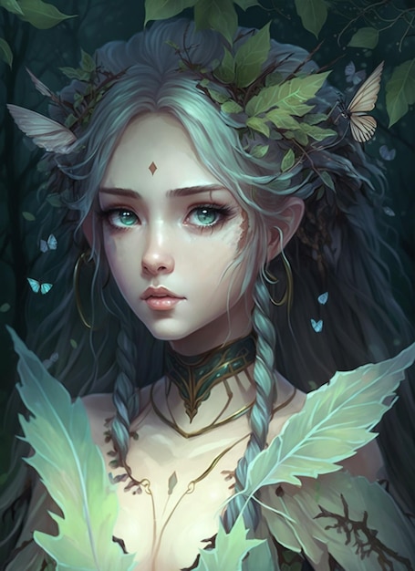 Delicate Forest Fairy Girl Fantasia Anime