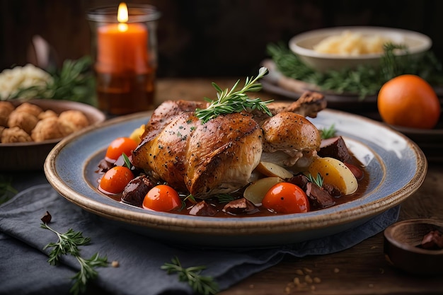 Delicatessen francés Coq au Vin Perfección