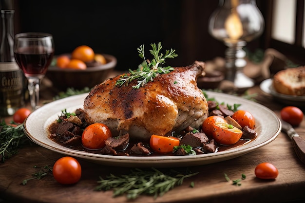 Delicatessen francés Coq au Vin Perfección