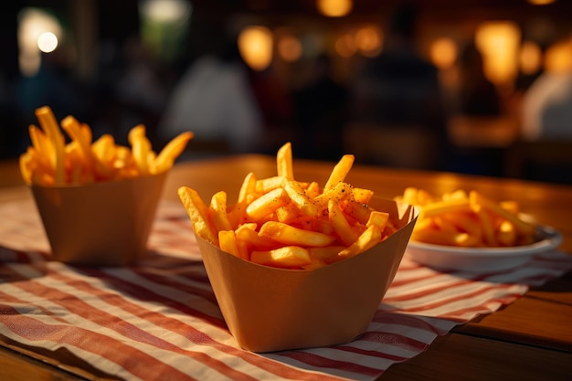 Delícia de batatas fritas crocantes