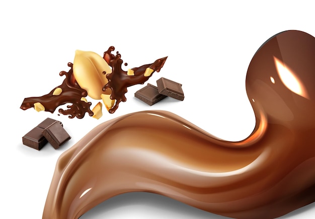 Delícia de chocolate exuberante em uma tela prístina