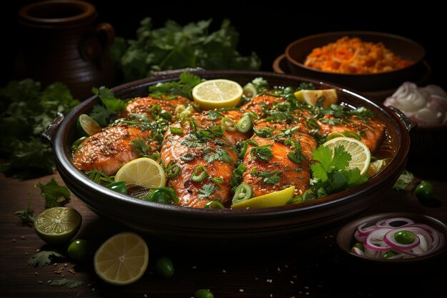 Foto delícia de goa curry de peixe picante