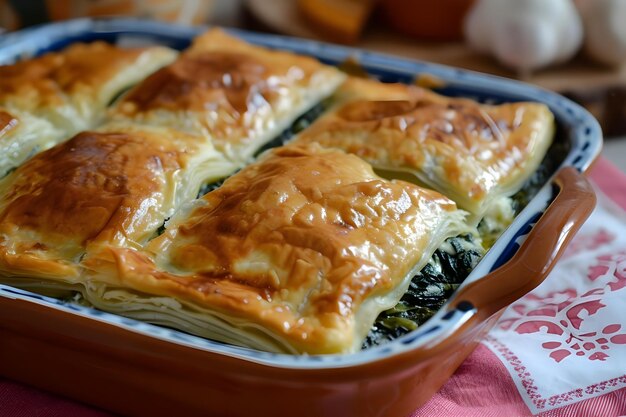 La delicia turca de las espinacas y el pastel de Feta Borek al estilo popular