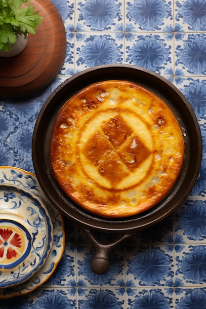 Delicias brasileñas auténticas Tortitas tentadoras de tapioca cocinadas en hierro fundido