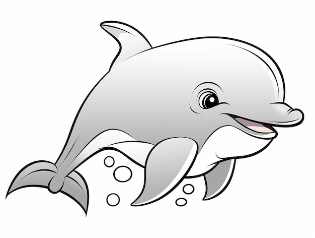 Delicias de los delfines para niños Arte de líneas simples