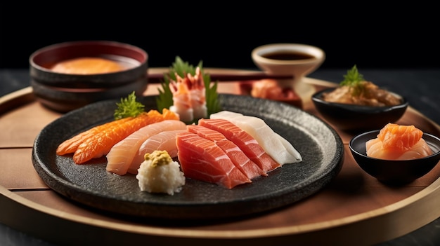 Delícias noturnas Midnight Soire Sushi em meio à graça do jardim zen