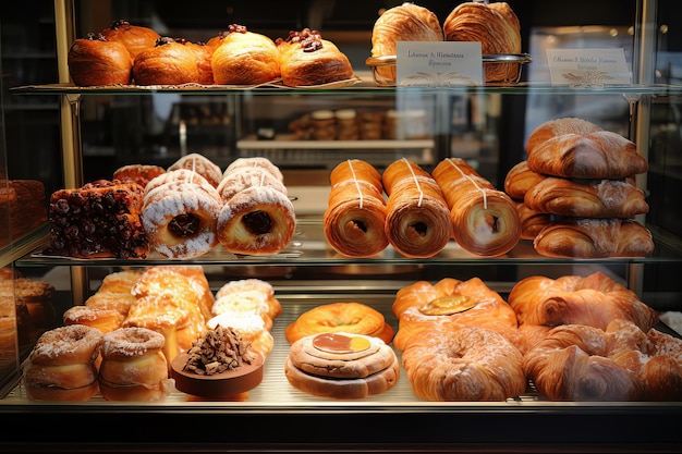 Delicias de panadería Una exhibición de pasteles