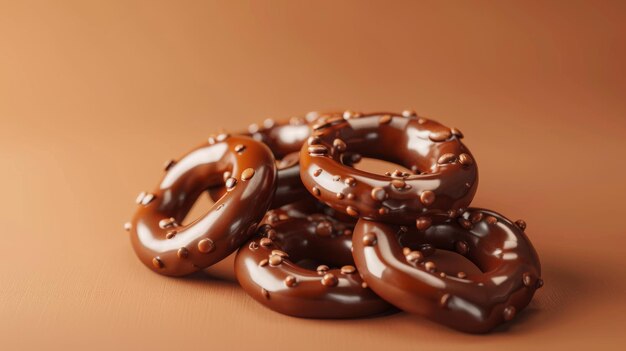 Delicias de pretzels de chocolate gourmet