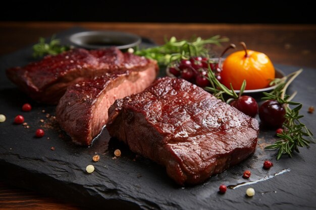 Delicias rústicas Harina de ternera y res fresca en una mesa