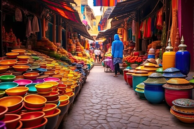 Delicias vibrantes explorando el colorido mercado de Marrakech