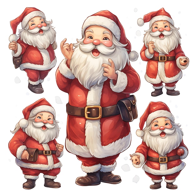 Delicie-se com desenhos fofos de personagens de Natal e decorações festivas