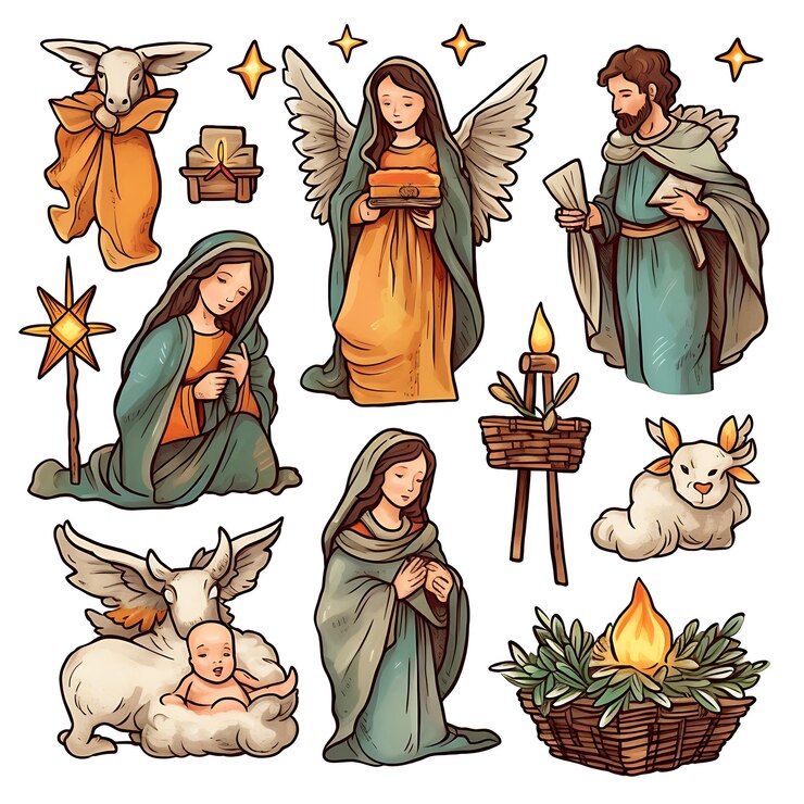 Foto delicie-se com desenhos fofos de personagens de natal e decorações festivas