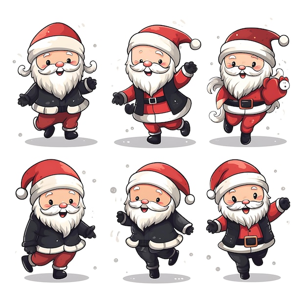 Delicie-se com desenhos fofos de personagens de Natal e decorações festivas