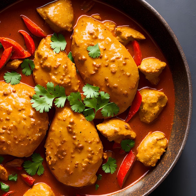 Deliciosa arte generativa de curry de frango por IA