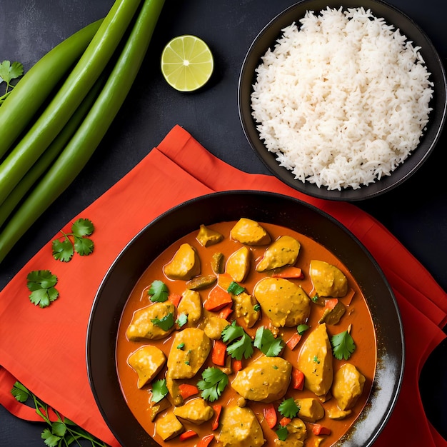 Deliciosa arte generativa de curry de frango por IA